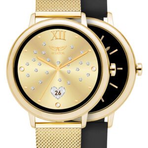 AVIATOR LADIES SMART TECHNIQUE WATCH GOLD EXTRA SILICONE STRAP